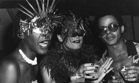 Party time … Bethann Hardison, Daniela Morera and Stephen Burrows at Studio 54 in 1977.