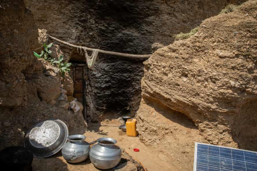 The doorway and kitchen area to Shah Mast’s wife’s home