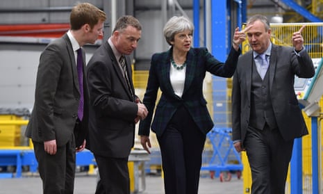 Theresa May visits factory