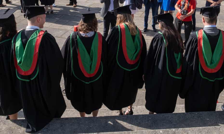Students at a graduation ceremony at Aberystwyth university in July 2019.