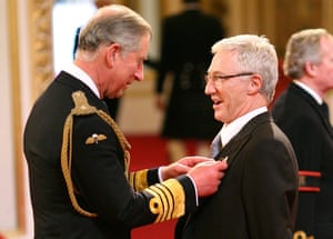 The then Prince of Wales (now King Charles III) made Paul O’Grady a member of the Order of the British Empire