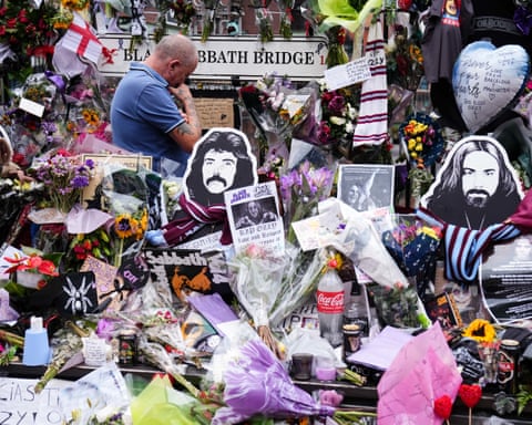 Tributes to Ozzy Osbourne at Black Sabbath Bridge in Birmingham.