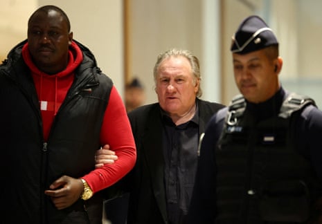 French actor Gérard Depardieu appears at the courthouse in March, as his trial over accusation of sexual assault on two women continues.
