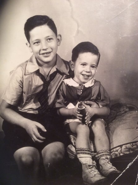 Larry, left, and Bernie as children.