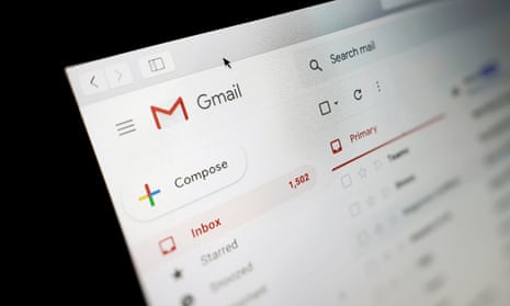 Gmail inbox on a laptop.