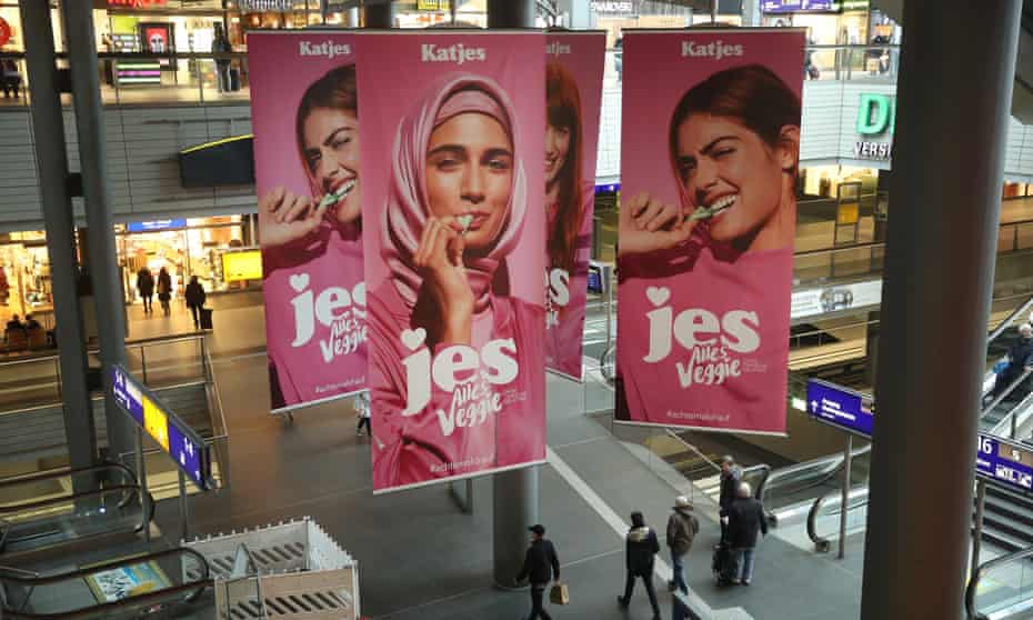 A recent German advertising campaign features a woman in a hijab. 