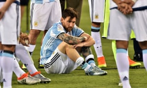 Argentina’s Lionel Messi after the Copa América final defeat to Chile.