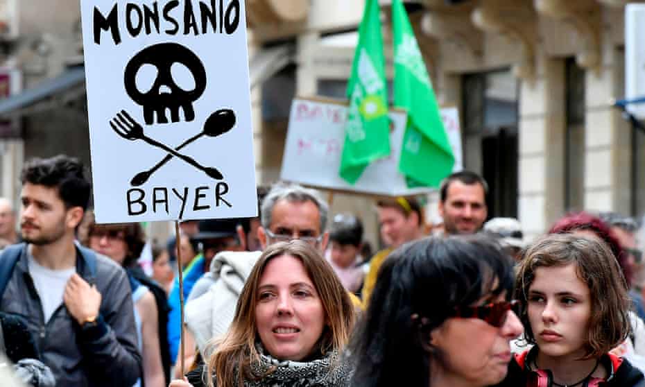 Demonstrators march for agroecology and civil resistance against pesticide maker Monsanto in Bordeaux, France last year. 