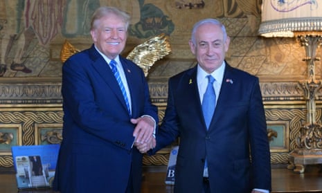Donald Trump (left) and Benjamin Netanyahu at Mar-a-Lago in Palm Beach, Florida, on 26 July 2024.