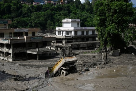 The aftermath of the flash floods and landslide disaster on the Nepal-Tibet border