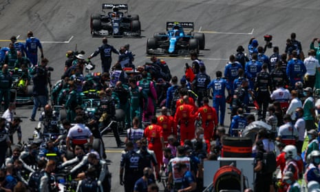 The Formula One grid at the Brazilian Grand Prix in November.