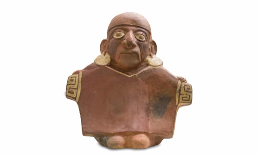 Una figura de la cultura Moche (100 a. C.) en Perú, inspiración para el libro de Gabriels Wiener, Huaco Retrato.