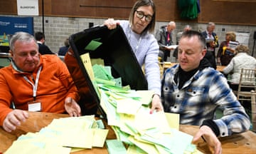 Verification of the ballots takes place by vote counters in Weymouth.