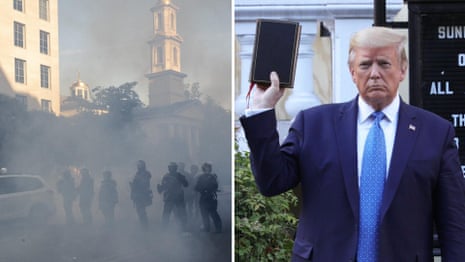 Protesters brutally dispersed ahead of Trump's photo opportunity with a Bible – video