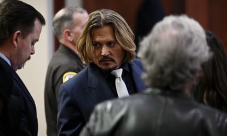 Johnny Depp inside a courtroom in Fairfax, Virginia, on 12 April. 