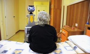 In the Residenza Sanitaria Assistenziale San Lorenzo in Florence, Italy, a robot acts as a caregiver or butler for the 20 elderly guests