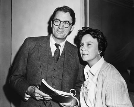 Gregory Peck and Lee on set of To Kill a Mockingbird in 1962.