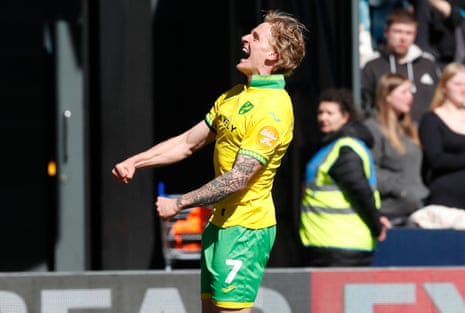 Pelle Mattsson of Norwich celebrates.