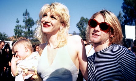 ‘All the melodrama I had once adored seemed false and phoney’ ... Kurt Cobain, Courtney Love and baby Frances Bean in 1993.