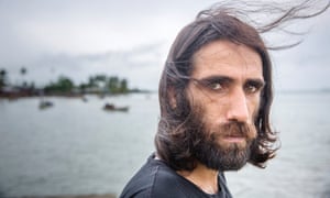 Behrouz Boochani, pictured on Manus Island.
