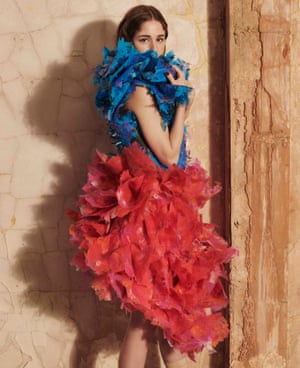 Rose Connor, from the University of Central Lancashire, has based her collection on upcycled plastics.
