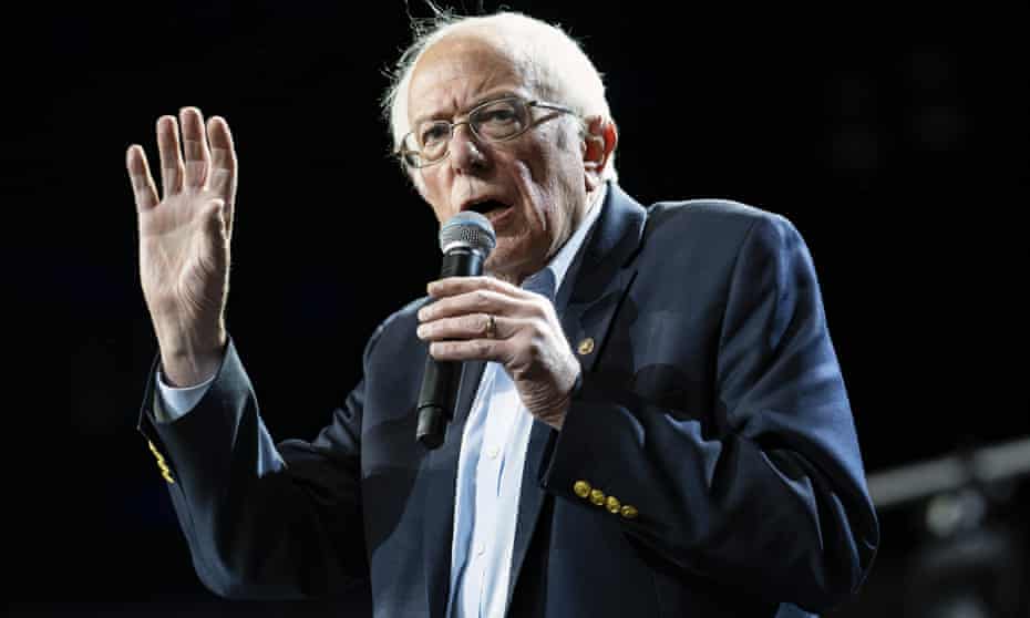 Democratic presidential candidate Senator Bernie Sanders speaks at a campaign rally in Los Angeles, California, on 1 March.