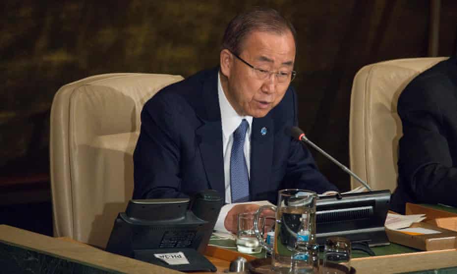 UN Secretary General Ban Ki-moon at the Aids summit.