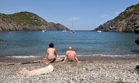Nudists in Cap de Creus on the Costa Brava in Spain.