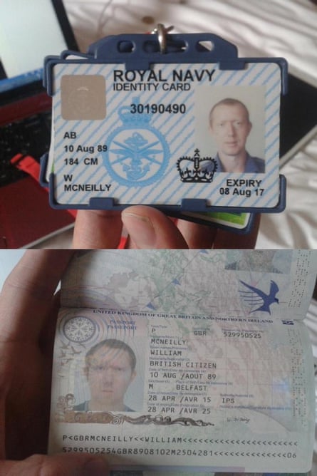 William McNeilly posted his ID to prove he worked at Faslane.