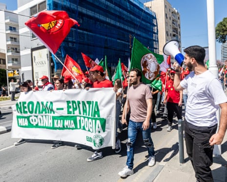 Pancyprian Federation of Labour (PEO) and AKEL party, are celebrating the 1st May International Workers Day, Limassol, Cyprus.