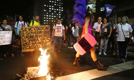 A country in turmoil: protesters during a nationwide general strike in Rio de Janeiro on 30 June.