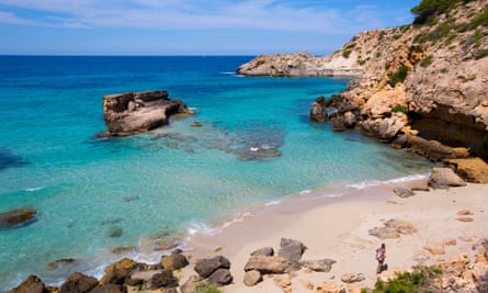 Cala Tarida beach in Ibiza Balearic Islands