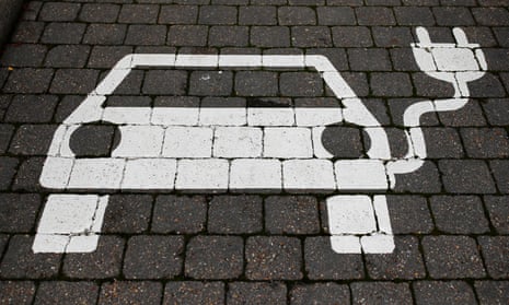 A parking sign for electric vehicles in Grüheide, Germany.