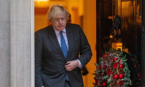 Boris Johnson at 10 Downing Street, London, 16 December 2021