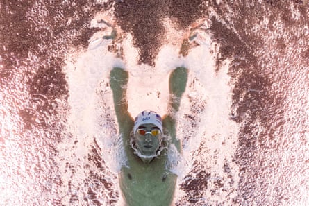 Michael Phelps competes at the 2016 Rio Olympics, where the United States won 57% of the medals available in the pool. That share dropped to 44% last year in Paris.