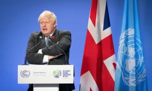 Photo by: Stefan Rousseau/PA Wire, Tuesday November 2, 2021. Prime Minister Boris Johnson speaking at a press conference during the Cop26 summit.