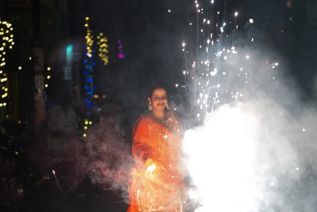People light fireworks