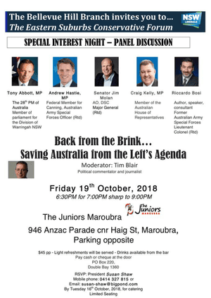 Back from the Brink: Saving Australia from the Left’s Agenda.