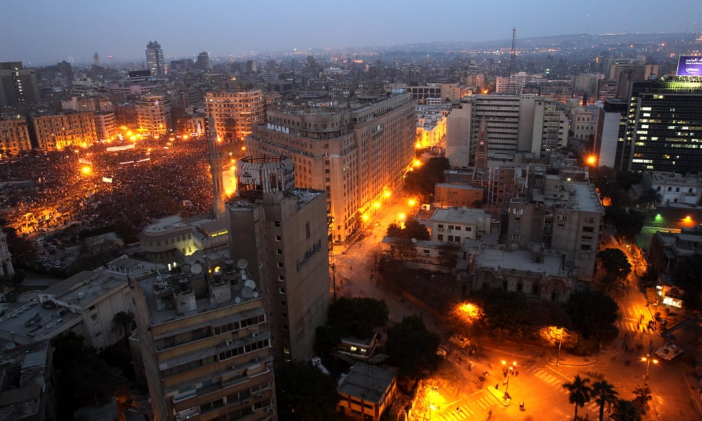 Cairo on the evening of the ‘march of a million’ rally on 1 Febraury 2011. 