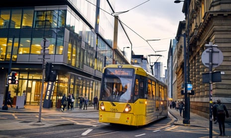 A tram on Manchester’s once-busy Metrolink network
