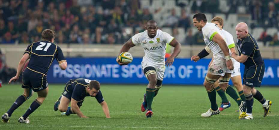 Siya Kolisi during his international debut for South Africa against Scotland in June 2013.