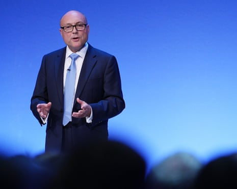 Shadow chancellor Andrew Griffith speaks during day two of the Conservative party conference