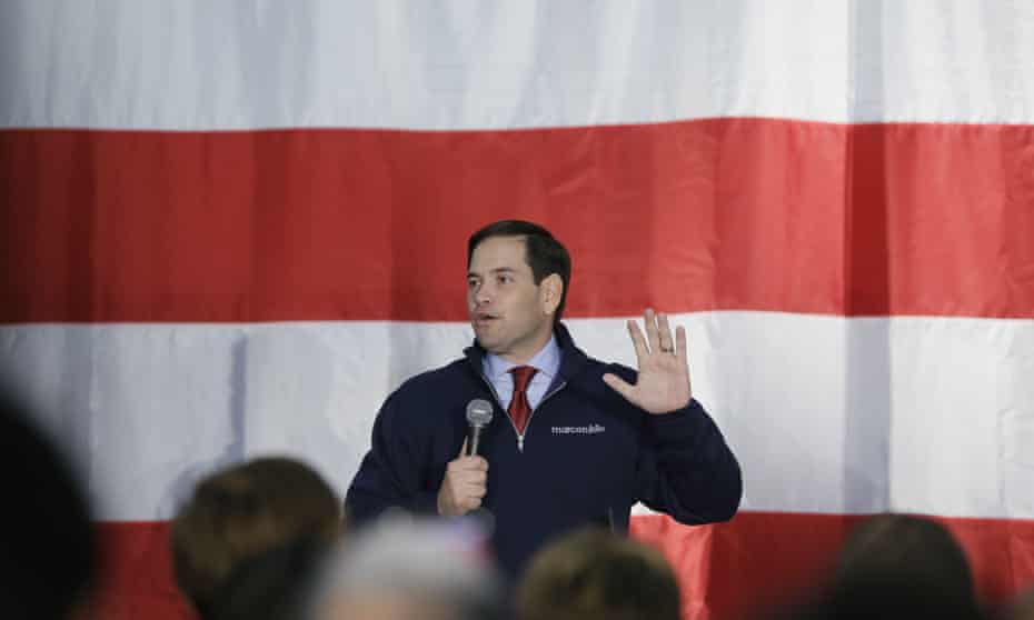 Marco Rubio addresses supporters in Waterford Township, Michigan.