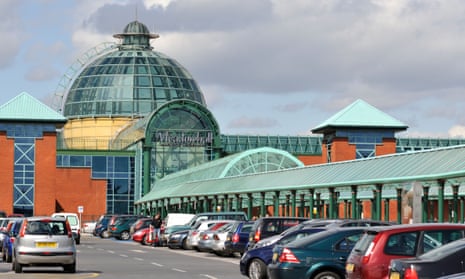 Meadowhall shopping centre main entrance and car park, Sheffield