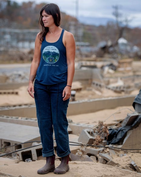 Syndication: Asheville Citizen-TimesJessie Dean, founder of Asheville Tea Company, stands among the ruins of her production facility and office along the Swannanoa River in Asheville, October 31, 2024.