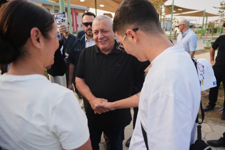 Gadi Eisenkot greets voters.