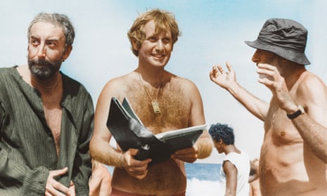 Peter Medak, centre, directs Peter Sellers, left, and Spike Milligan in the unreleased Ghost in the Noonday Sun in 1973 on location in Cyprus.
