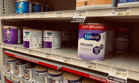 Infant formula sits on a shelf in a grocery store in Round Lake Beach, Illinois.