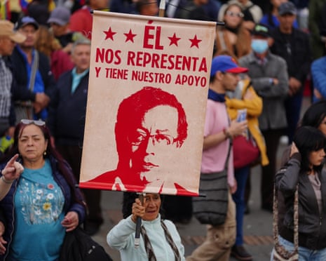 Pro-Petro demonstrators at a rally in Bogotá