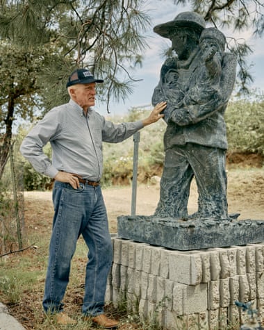 Bowers with an example of the art he produces.
